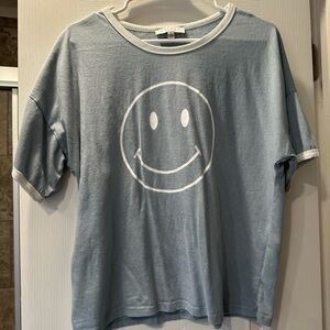 Hayden Blue Smiley Face Short Sleeve Tee